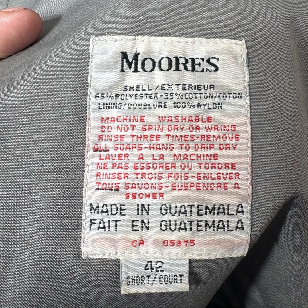 Vintage Moores Grey Trench Coat Belted XL Classic Minimalist Timeless Outerwear - Picture 7 of 7